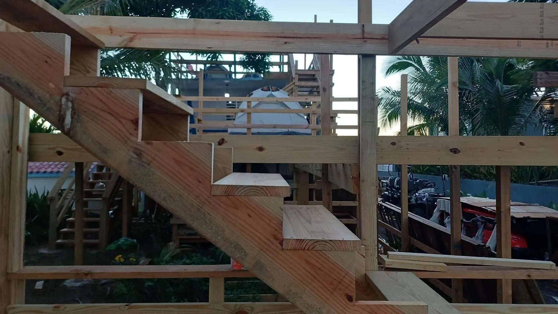 Rooster Run Glamping Camping Has Rooftop And Off The Ground Glamping Experience For 1 To 16 In A Single Tent And Views Of The Rain Forrest And To Culebra Across The Atlantic Ocean W Tents, Linens, Deluxe Air Beds, Warm Shower And More At A Great Pric Vieques Luxe tent