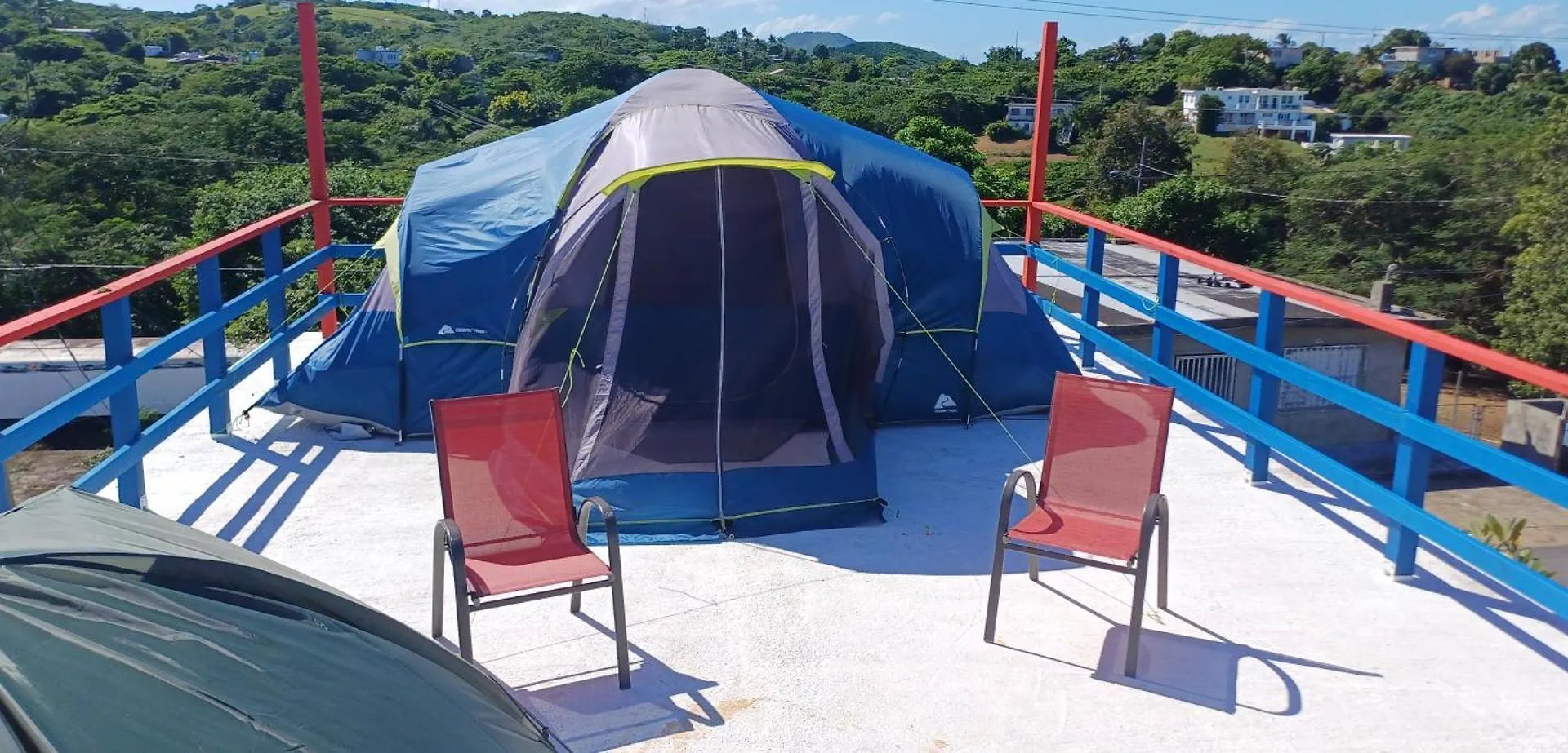 Rooster Run Glamping Camping Has Rooftop And Off The Ground Glamping Experience For 1 To 16 In A Single Tent And Views Of The Rain Forrest And To Culebra Across The Atlantic Ocean W Tents, Linens, Deluxe Air Beds, Warm Shower And More At A Great Pric Vieques